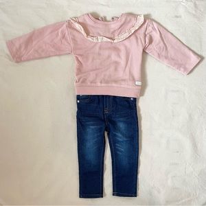 Seven 7 for All Man Kind Jeans Sweatshirt and Jeans Outfit Toddler